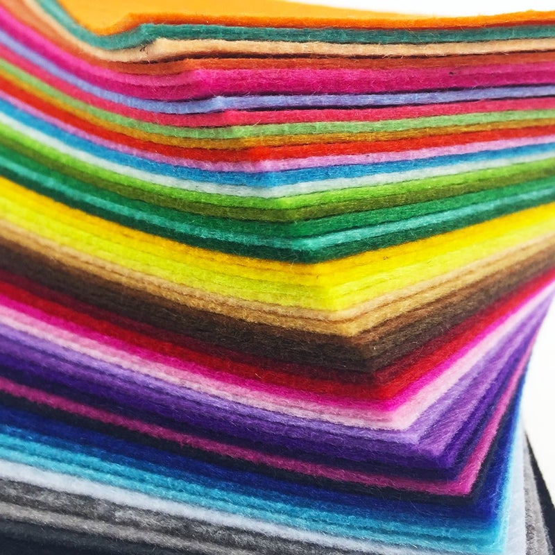 flic-flac 48PCS 8 x 12 inches (20 x 30cm) Assorted Color Felt Fabric Sheets Patchwork Sewing DIY Craft 1mm Thick â€¦ (20cm * 30cm, 48pcs) - Image 2